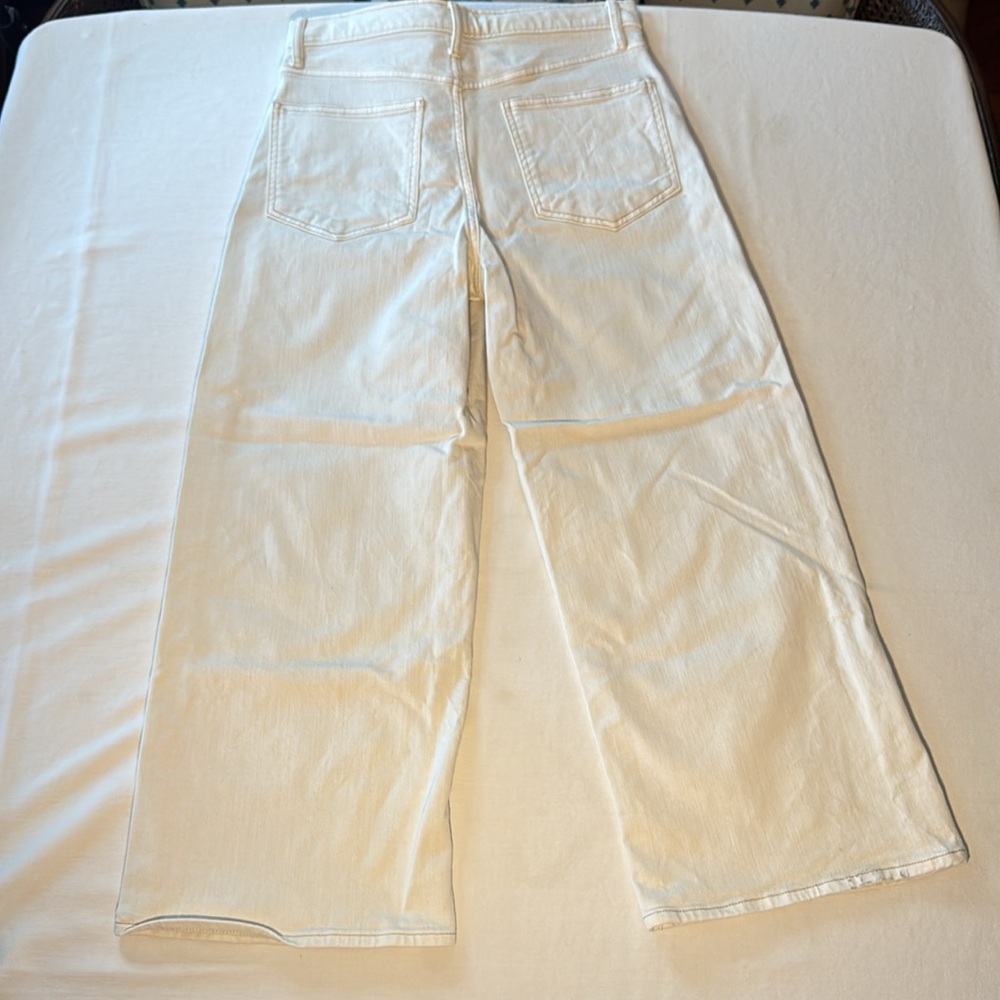 Gap White Denim High Rise Wide Leg Pant - Picture 2 of 4